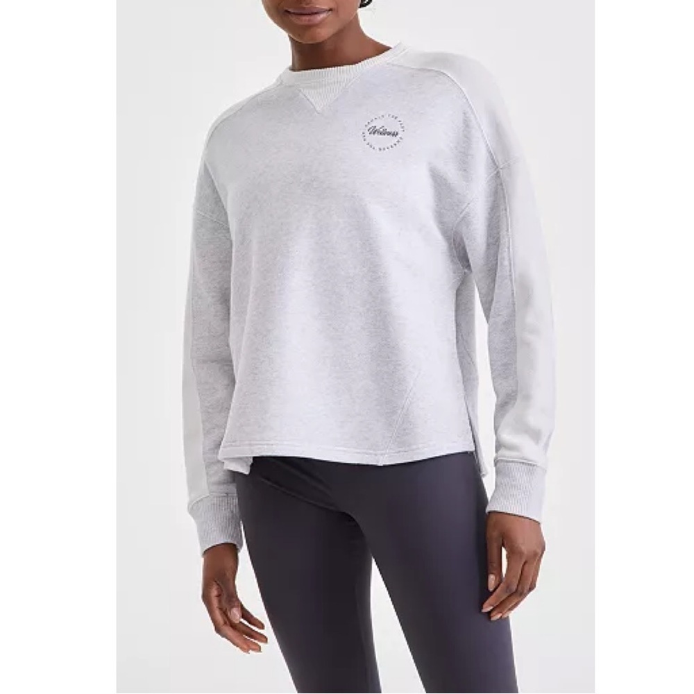 ID Ideology Colorblocked Crewneck Sweatshirt Gray & White